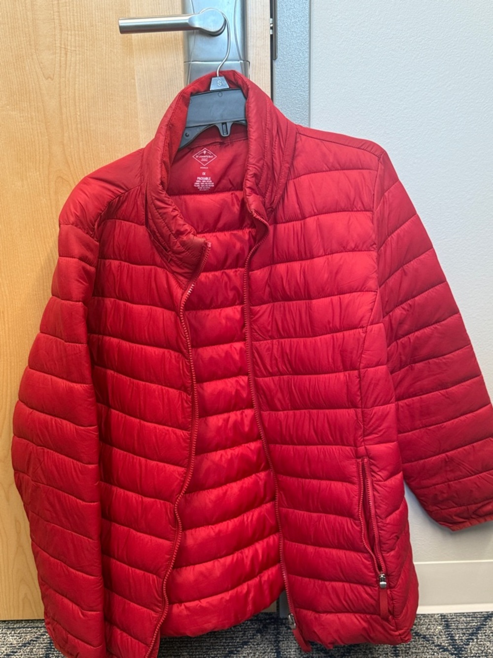 St. John's Bay Red Packable Puffer Jacket